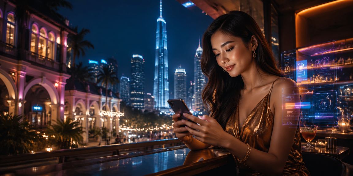 Pengguna mengakses platform pertaruhan evo888 melalui telefon pintar di Kuala Lumpur